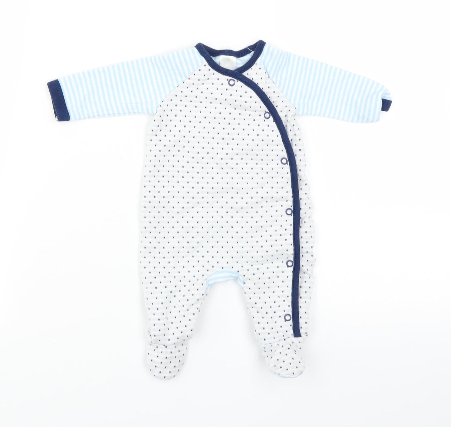 Mini Club Baby Blue Polka Dot  Babygrow One-Piece Size 0-3 Months