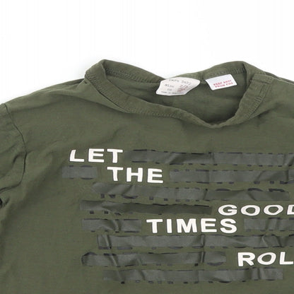 Zara Boys Green   Basic T-Shirt Size 2-3 Years  - let the good times roll