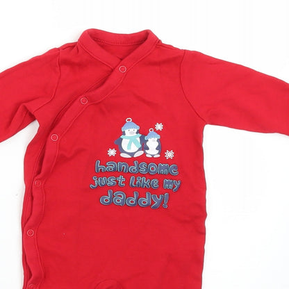 TU Baby Red   Babygrow One-Piece Size 0-3 Months