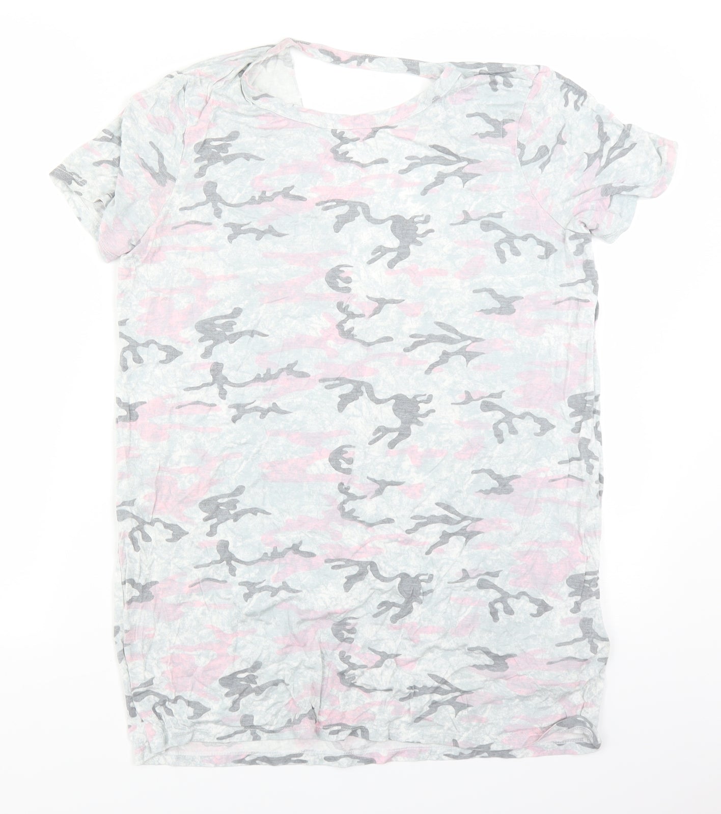 Womens UK Size 10 New Look Grey Basic T-Shirt