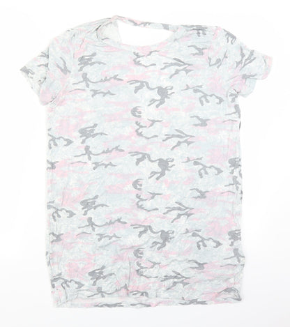 Womens UK Size 10 New Look Grey Basic T-Shirt
