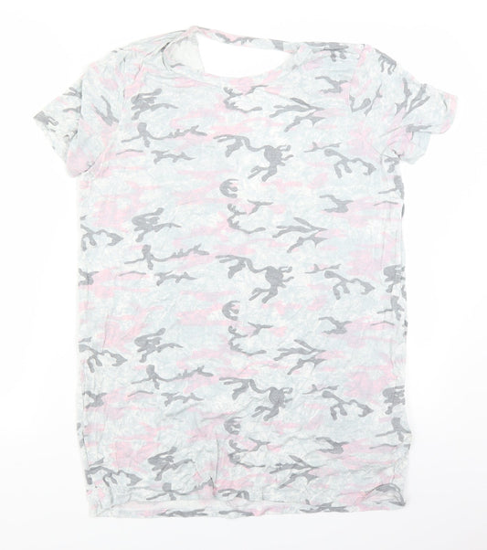 Womens UK Size 10 New Look Grey Basic T-Shirt