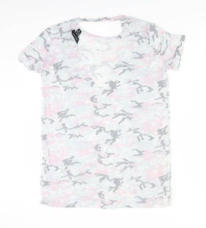 Womens UK Size 10 New Look Grey Basic T-Shirt