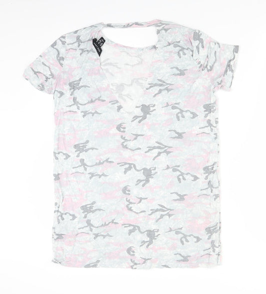 Womens UK Size 10 New Look Grey Basic T-Shirt