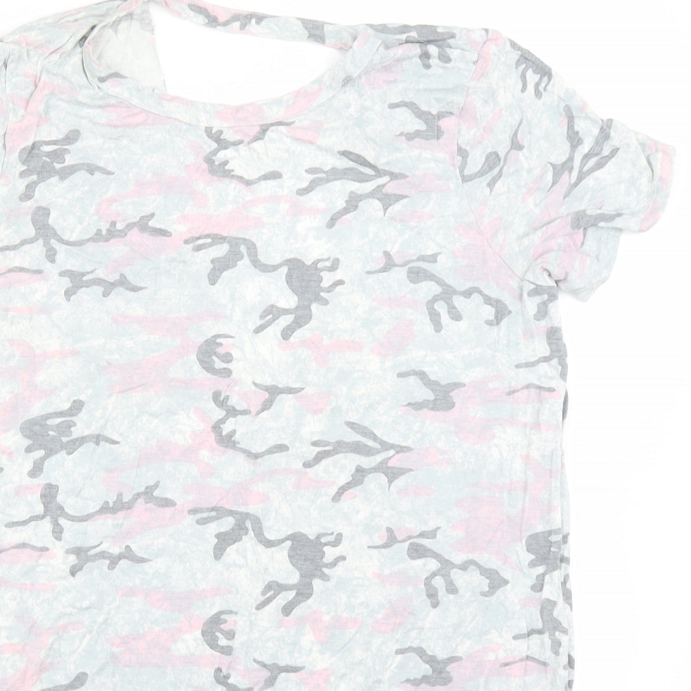 Womens UK Size 10 New Look Grey Basic T-Shirt