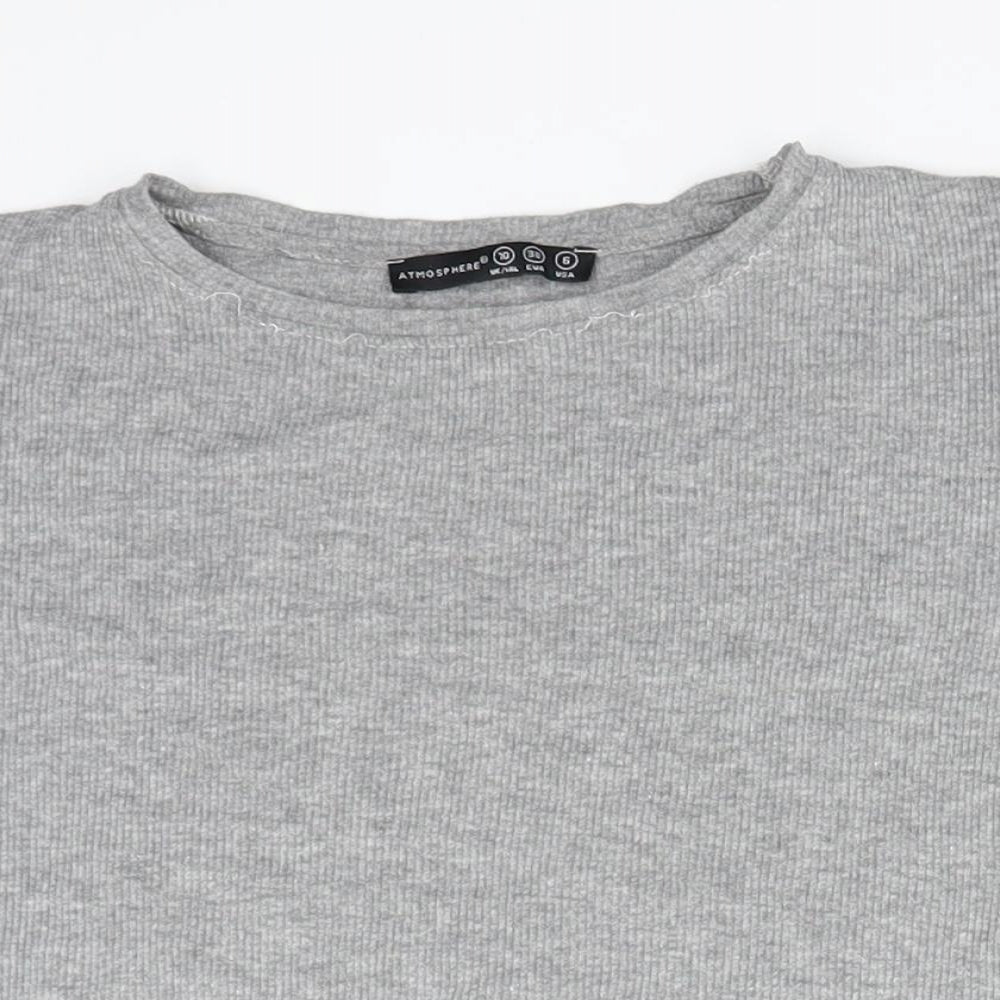 Womens UK Size 10 Atmosphere Grey Basic T-Shirt
