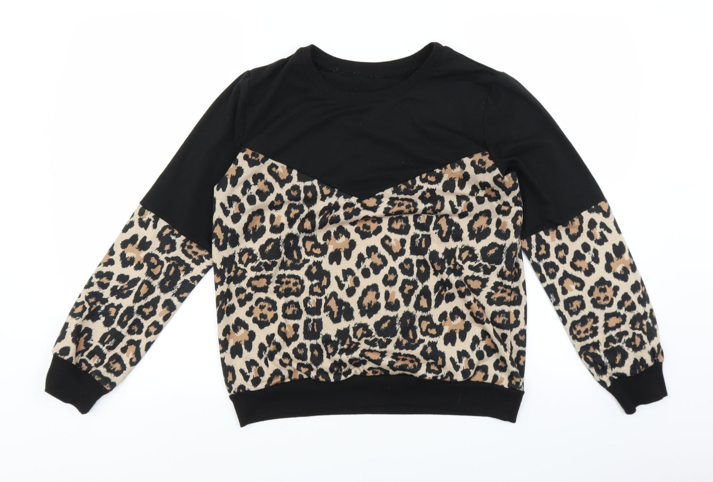Preworn Womens Black Animal Print  Pullover Jumper Size S