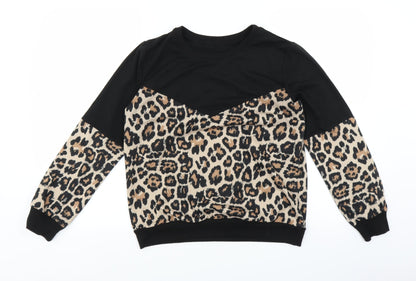 Preworn Womens Black Animal Print  Pullover Jumper Size S