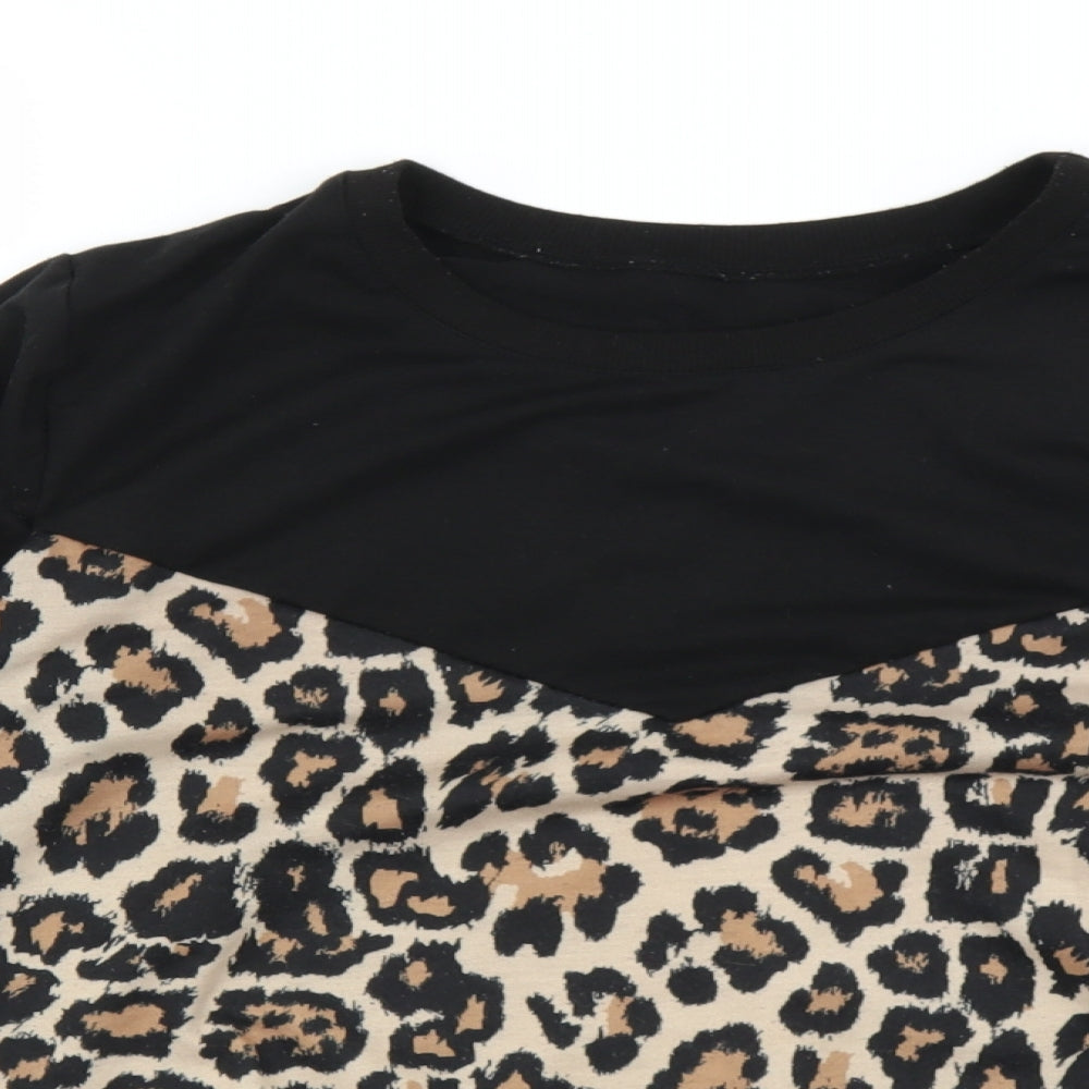 Preworn Womens Black Animal Print  Pullover Jumper Size S