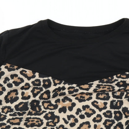Preworn Womens Black Animal Print  Pullover Jumper Size S