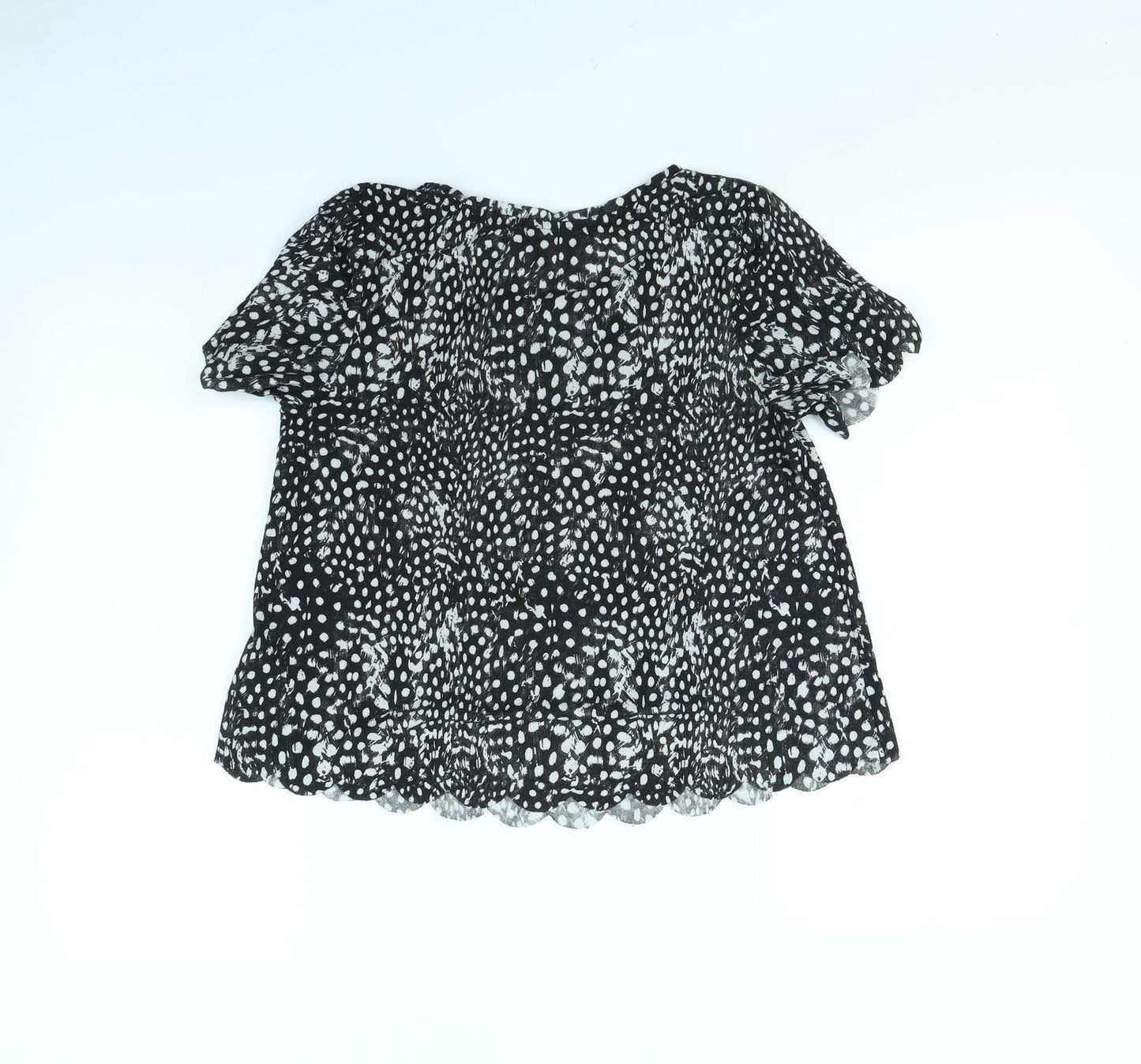 Womens UK Size 6 Topshop Black Cropped T-Shirt
