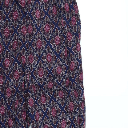 New Look Womens Blue Geometric  Jumpsuit One-Piece Size 6 L28 in