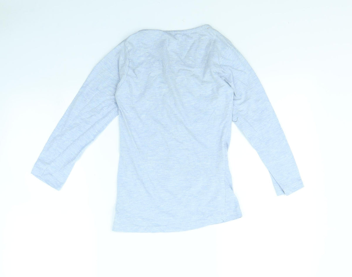 Back view of Fabulous women’s blue solid babydoll pyjama top, size UK 6