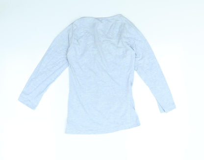 Back view of Fabulous women’s blue solid babydoll pyjama top, size UK 6