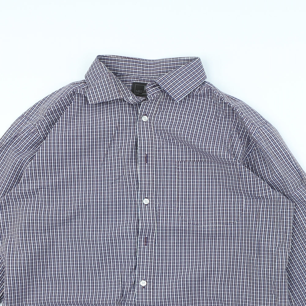 Mens UK Collar Size 42 M&S Smart Red  Dress Shirt
