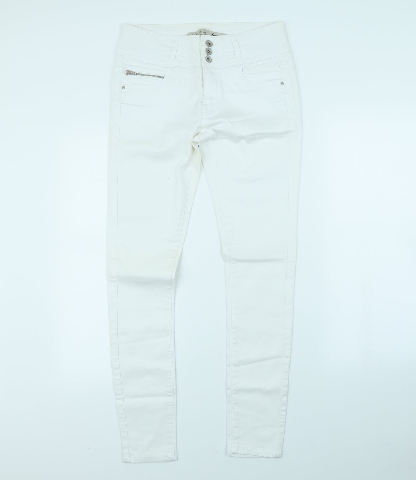 Denim & Co. Womens White   Skinny Jeans Size 12 L30 in