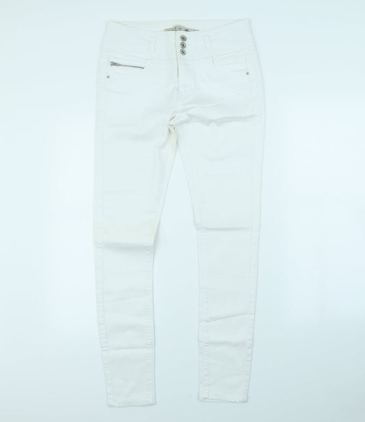 Denim & Co. Womens White   Skinny Jeans Size 12 L30 in