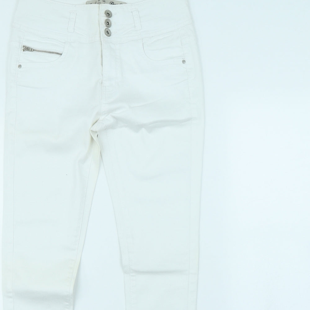 Denim & Co. Womens White   Skinny Jeans Size 12 L30 in