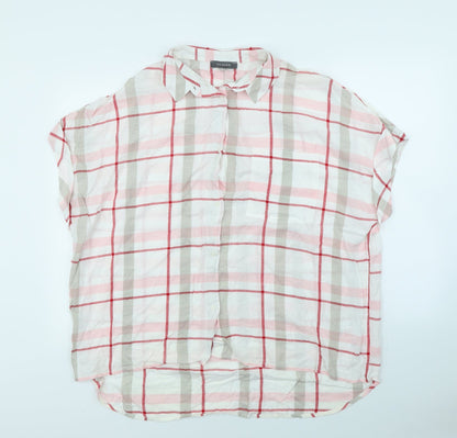 Primark Womens White Check  Basic Button-Up Size 14