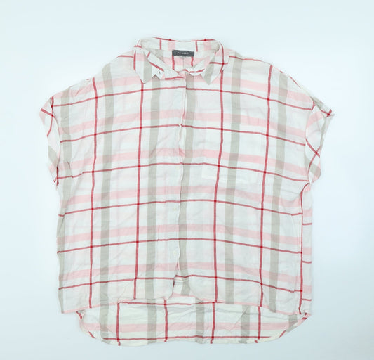 Primark Womens White Check  Basic Button-Up Size 14