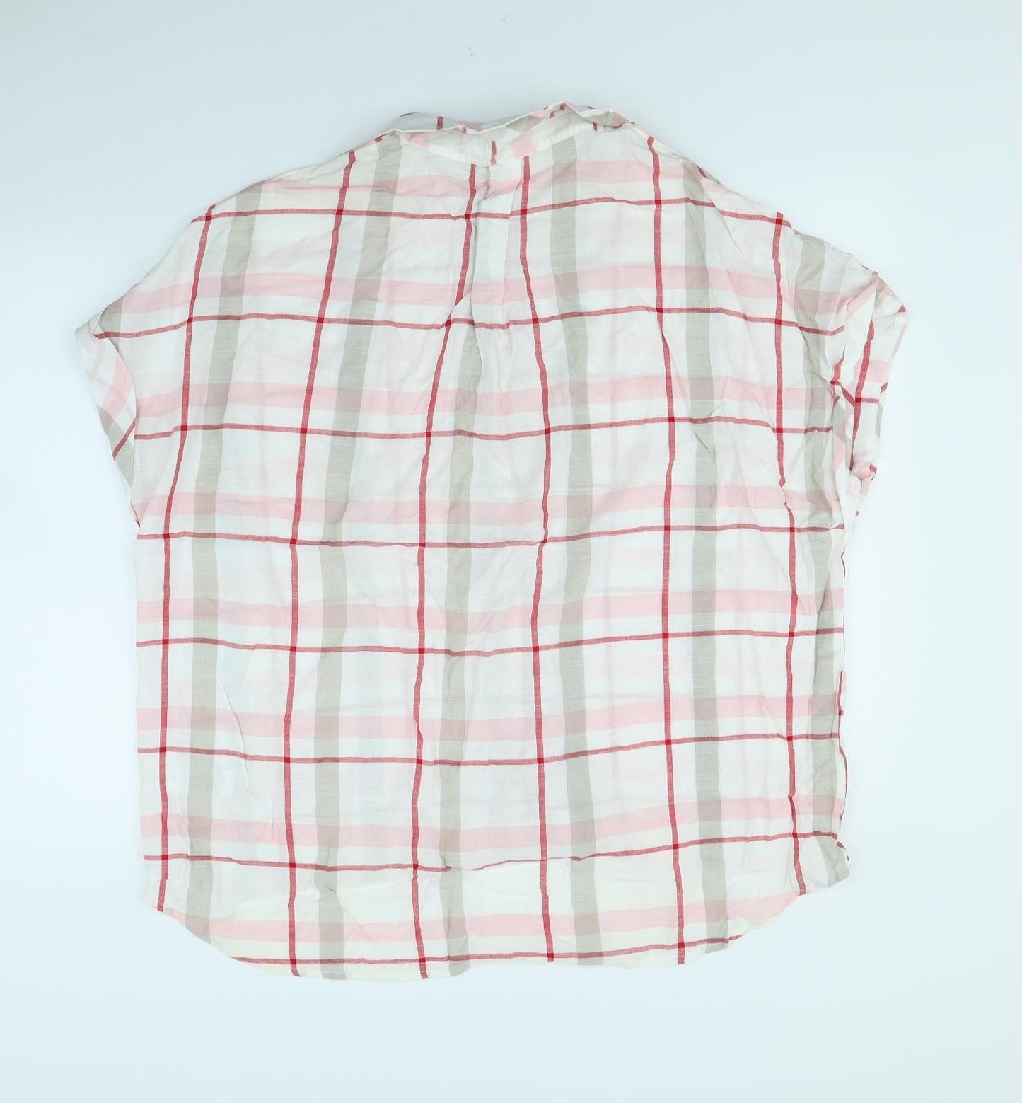Primark Womens White Check  Basic Button-Up Size 14