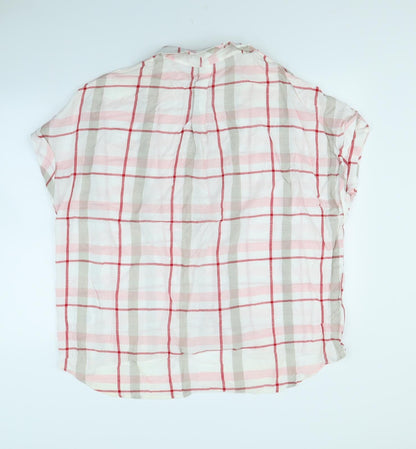 Primark Womens White Check  Basic Button-Up Size 14