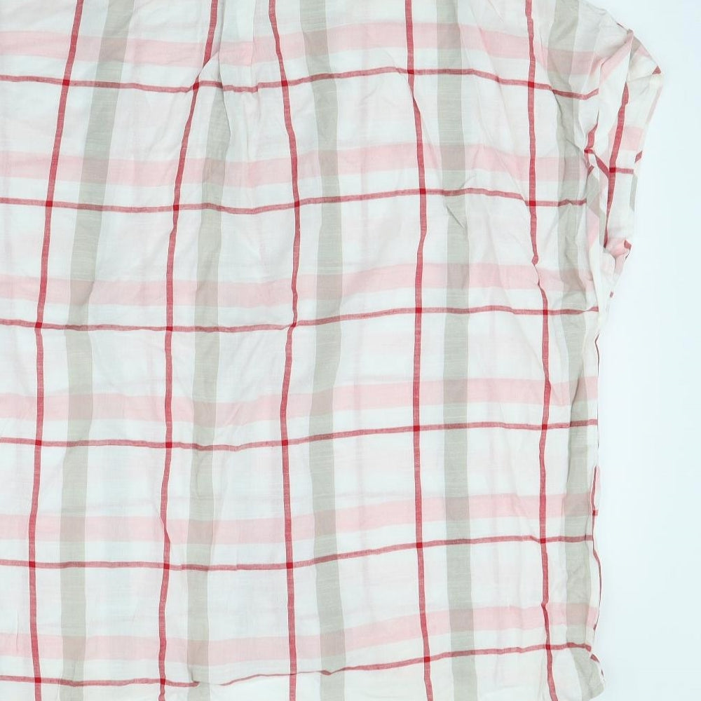 Primark Womens White Check  Basic Button-Up Size 14