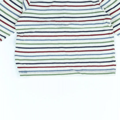 Brand and care label for George boys’ multicoloured striped basic t-shirt, size 12, months