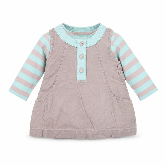 NEXT Girls Grey   Pinafore/Dungaree Dress  Size 0-3 Months