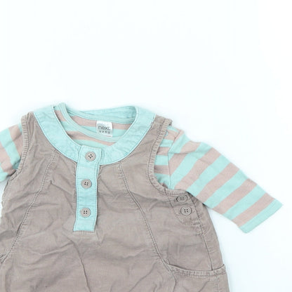 NEXT Girls Grey   Pinafore/Dungaree Dress  Size 0-3 Months