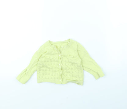 Mothercare Girls Green   Cardigan Jumper Size 3-6 Months