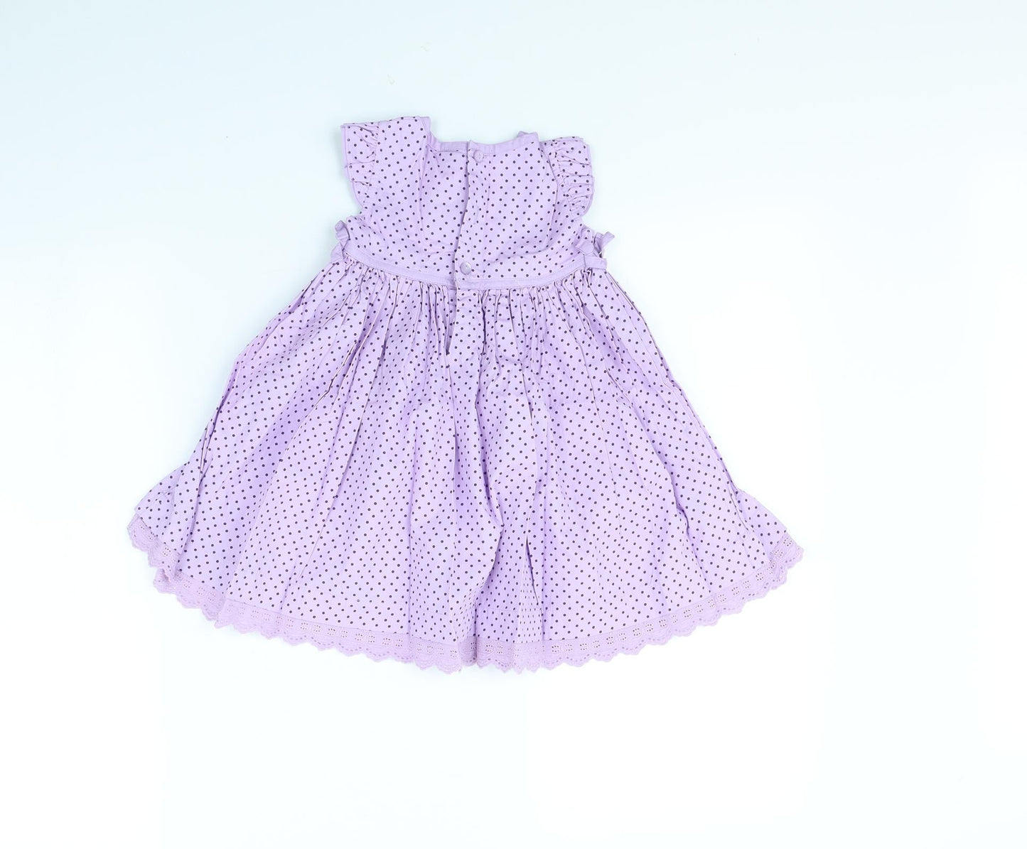 M&Co Girls Purple Polka Dot  Fit & Flare  Size 12 Months