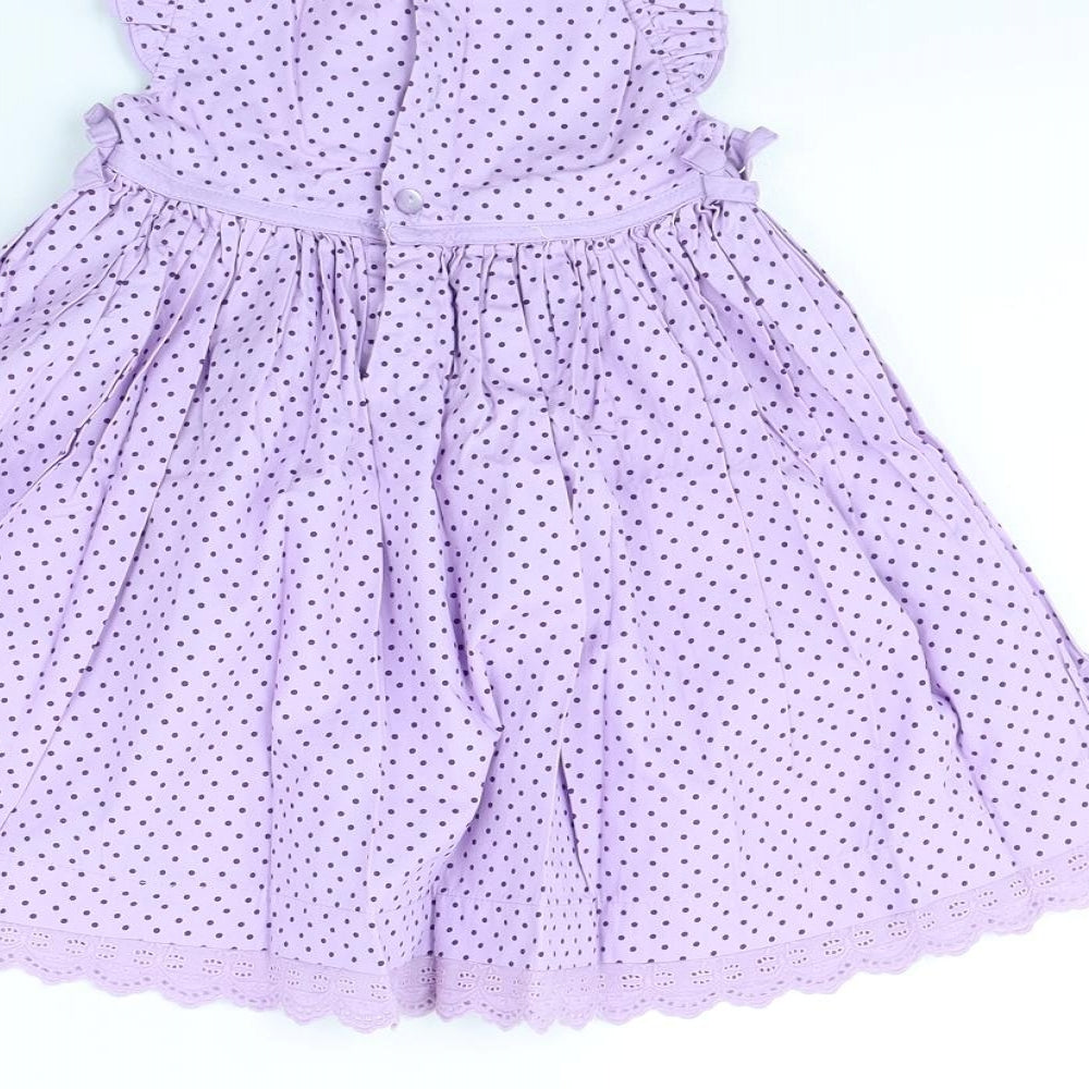 M&Co Girls Purple Polka Dot  Fit & Flare  Size 12 Months