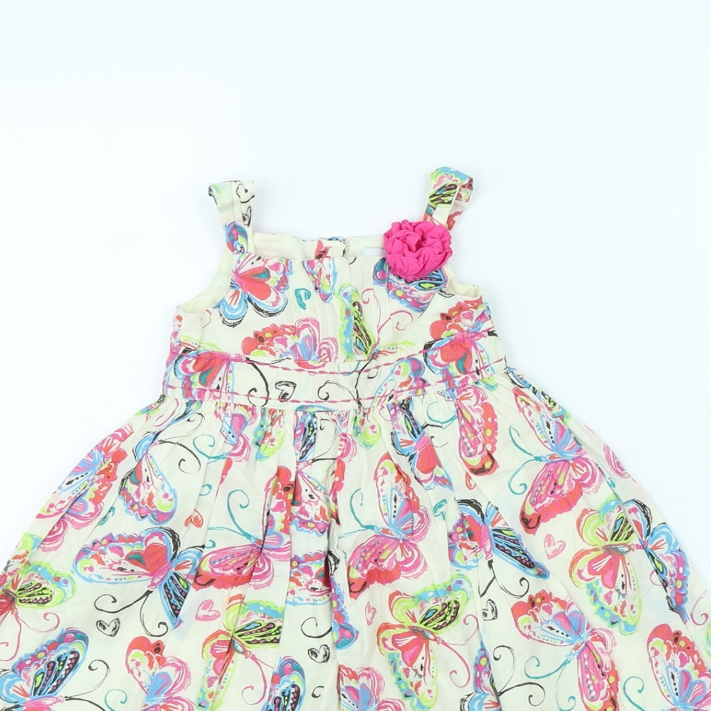 George Girls White Animal Print  Fit & Flare  Size 18 Months  - Butterflies