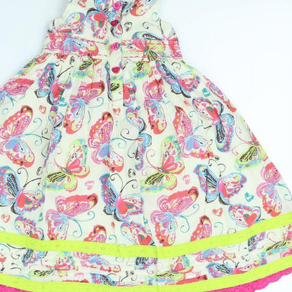 George Girls White Animal Print  Fit & Flare  Size 18 Months  - Butterflies
