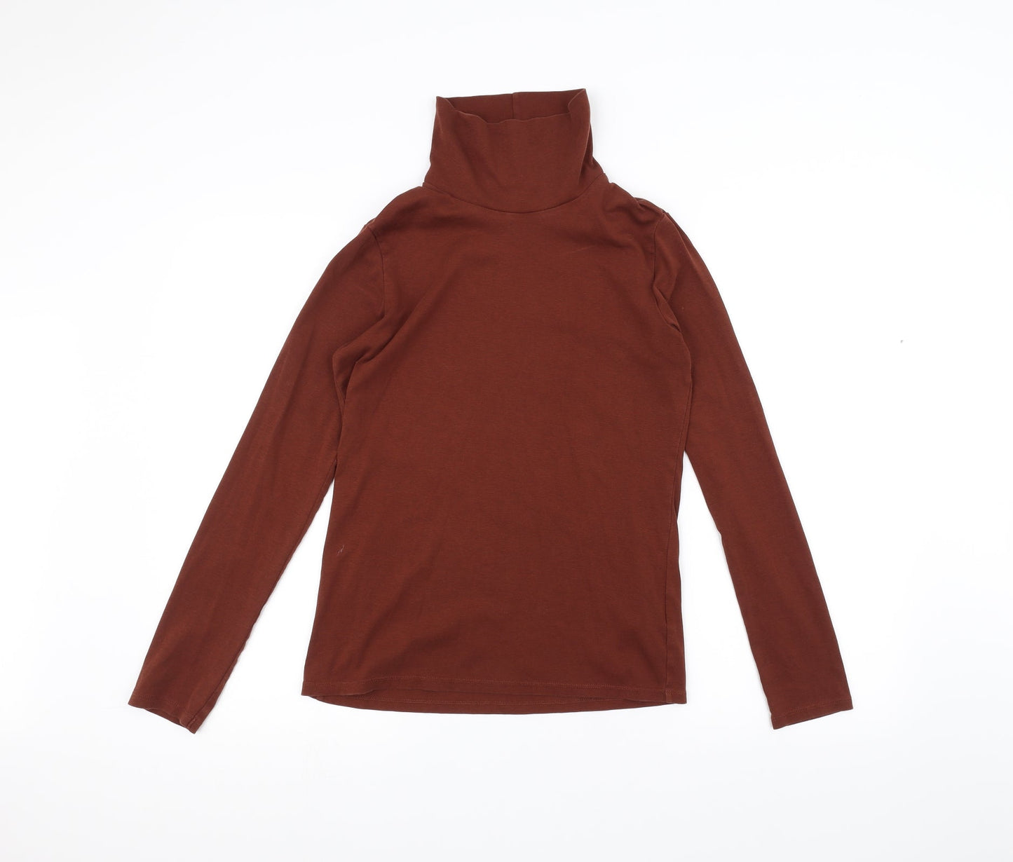 Womens UK Size M uni Brown Basic T-Shirt
