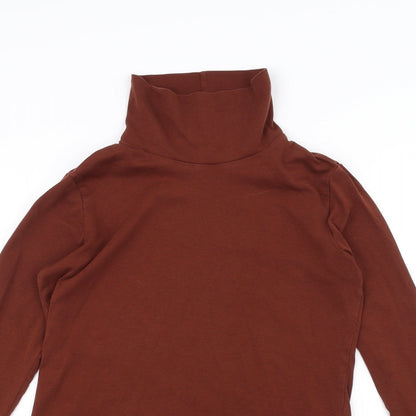Womens UK Size M uni Brown Basic T-Shirt