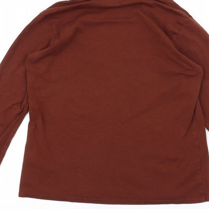 Womens UK Size M uni Brown Basic T-Shirt