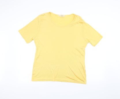 Womens UK Size M ELVI Yellow Basic T-Shirt