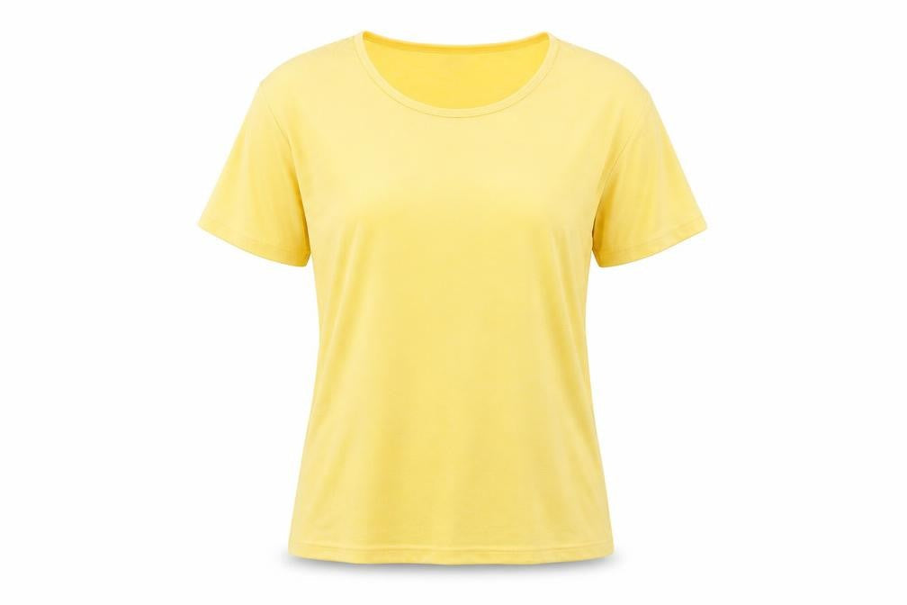 Womens UK Size M ELVI Yellow Basic T-Shirt