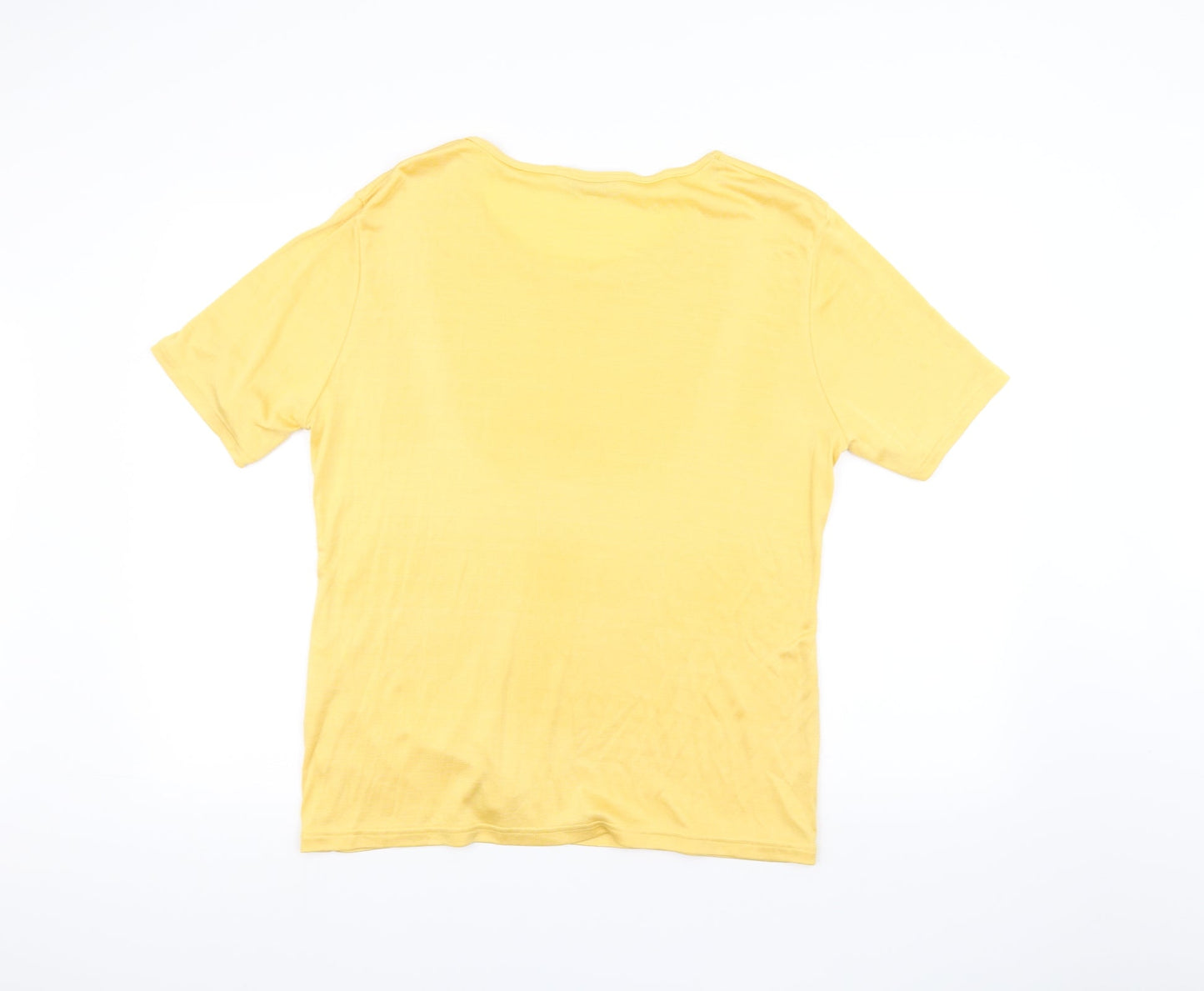 Womens UK Size M ELVI Yellow Basic T-Shirt