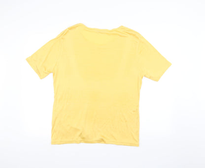 Womens UK Size M ELVI Yellow Basic T-Shirt