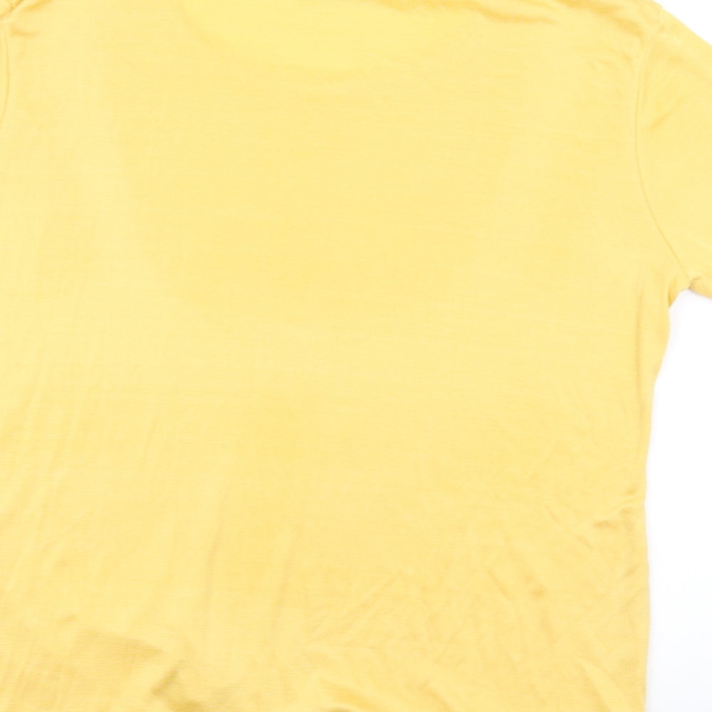 Womens UK Size M ELVI Yellow Basic T-Shirt