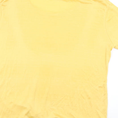 Womens UK Size M ELVI Yellow Basic T-Shirt