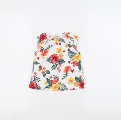 Nutmeg Baby White Floral  Basic T-Shirt Size 12-18 Months