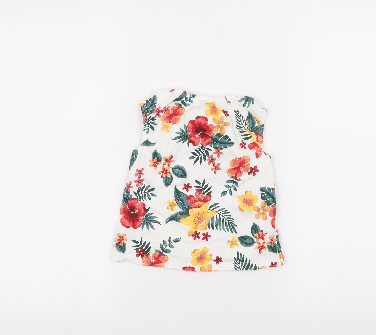 Nutmeg Baby White Floral  Basic T-Shirt Size 12-18 Months