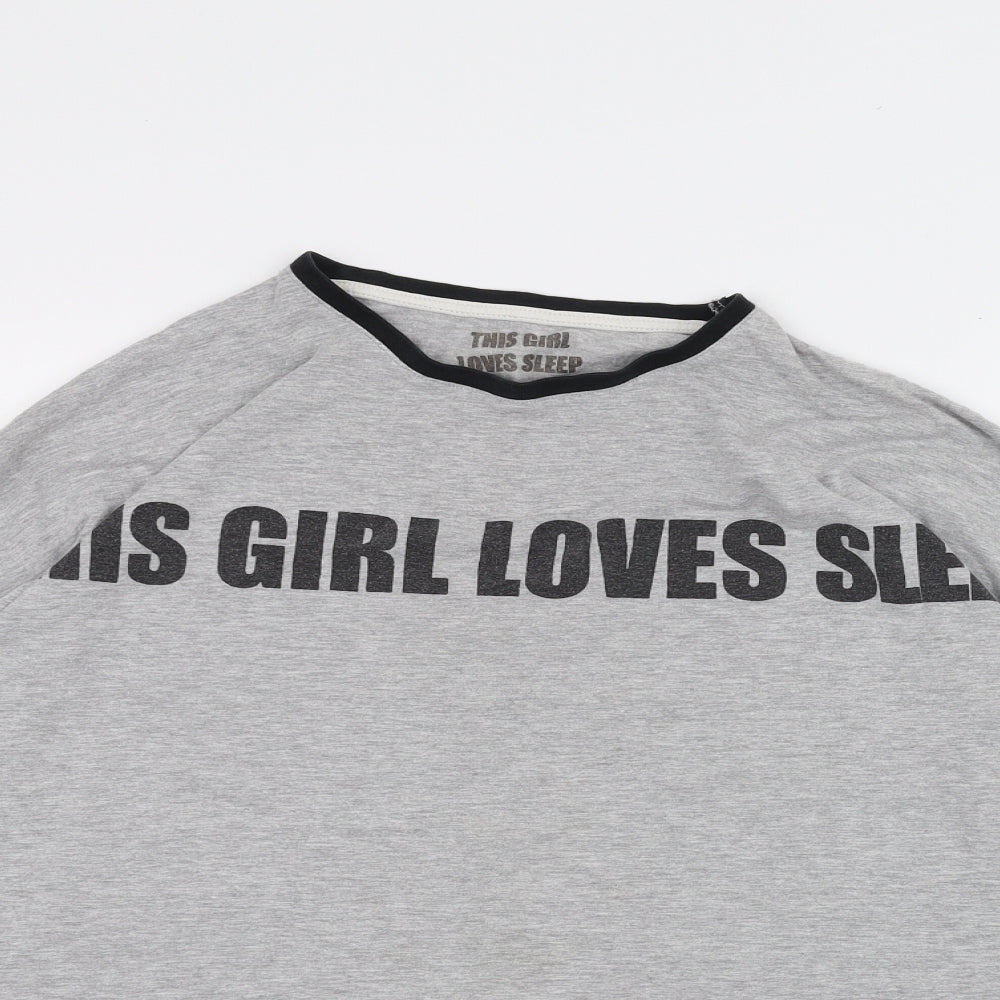 Preworn Girls Grey   Basic T-Shirt Size 15 Years  - this girl loves sleep