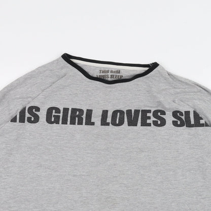 Preworn Girls Grey   Basic T-Shirt Size 15 Years  - this girl loves sleep