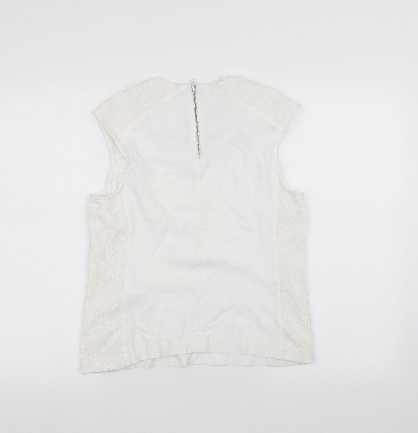 Womens UK Size M Warehouse White Basic Tank