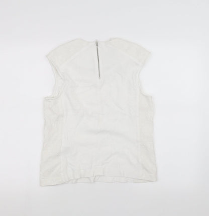 Womens UK Size M Warehouse White Basic Tank